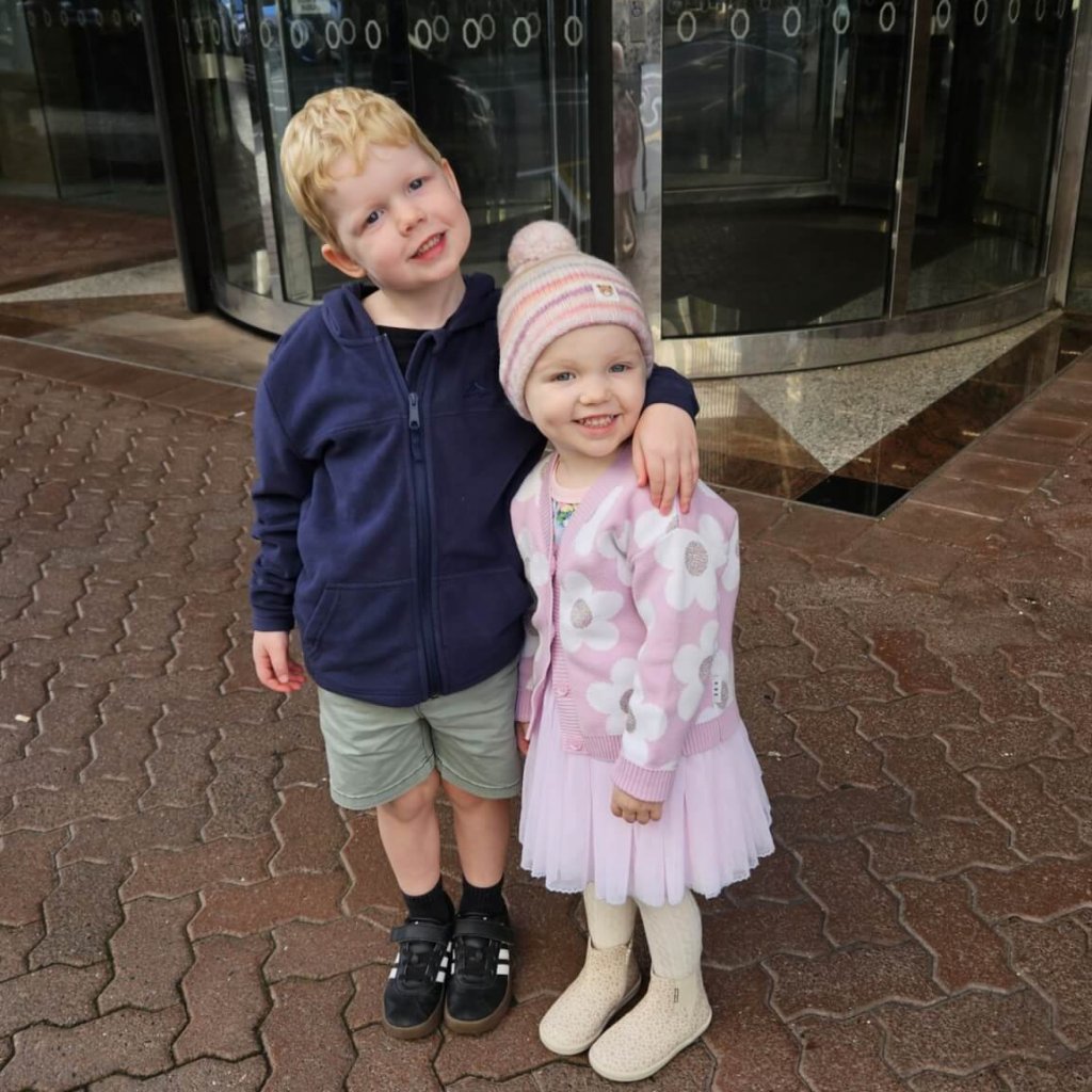 Holly and Finn standing